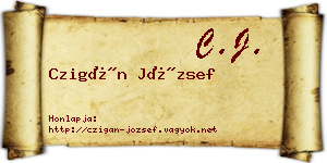 Czigán József névjegykártya